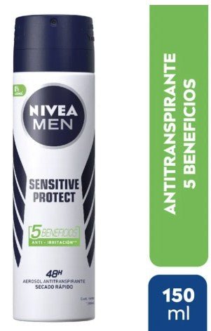 Desodorante Spray Nivea Hombre Sensitive Protec Derma Control 72 hr 150ml - Ocasión