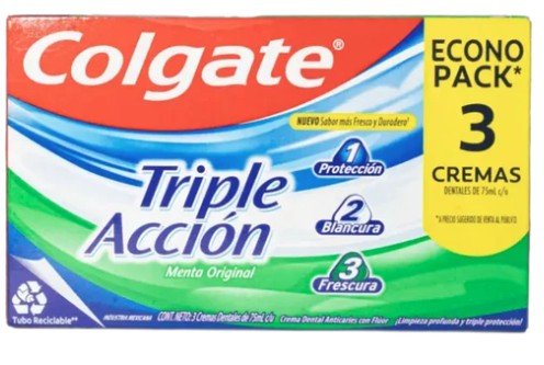 Pasta Dental Colgate 90 grs Triple Accion (Pack 3) - Ocasión