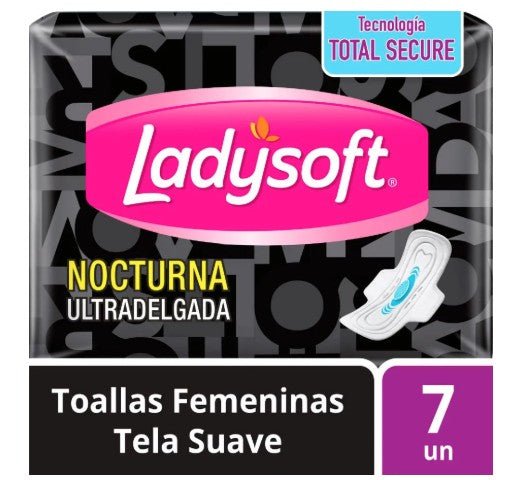 Toalla Femenina Ladysoft Ultradelgada Tela Suave (Nocturna) 7 un - Ocasión